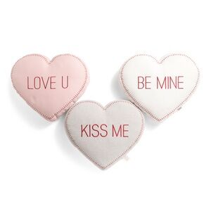 Cupcakes & Cashmere Valentine’s Heart Shaped Throw Pillows